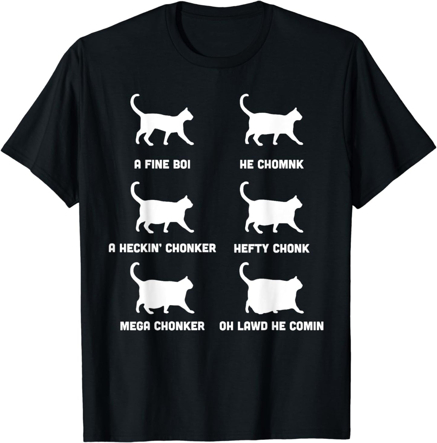 Funny Cats Meme, Chonk Cat Chart T-Shirt