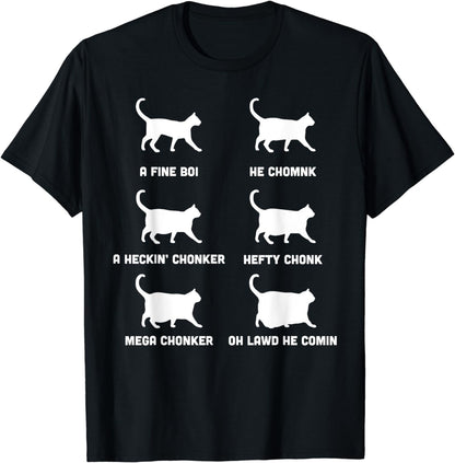 Funny Cats Meme, Chonk Cat Chart T-Shirt
