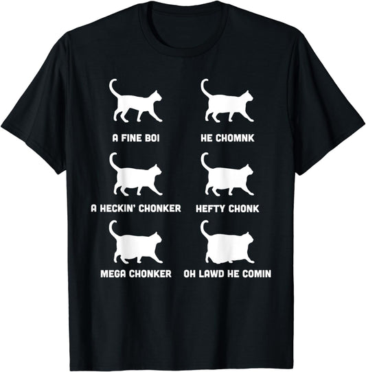 Funny Cats Meme, Chonk Cat Chart T-Shirt