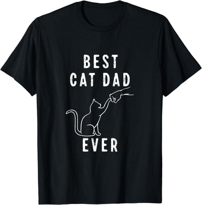 Best Cat Dad Ever Shirt Cat Daddy Paw Fist Bump Meow Cat T-Shirt