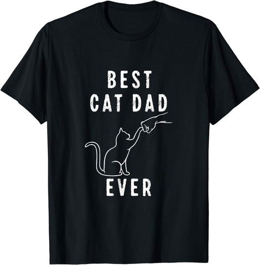 Best Cat Dad Ever Shirt Cat Daddy Paw Fist Bump Meow Cat T-Shirt