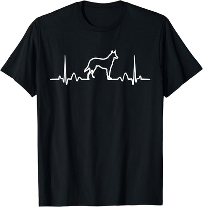 German Shepherd Dog Heartbeat Funny Dog Gift Tee Shirt T-Shirt