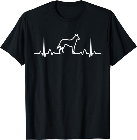 German Shepherd Dog Heartbeat Funny Dog Gift Tee Shirt T-Shirt