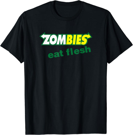 Funny Zombies Eat Flesh Scary Food Halloween Costume T Shirt