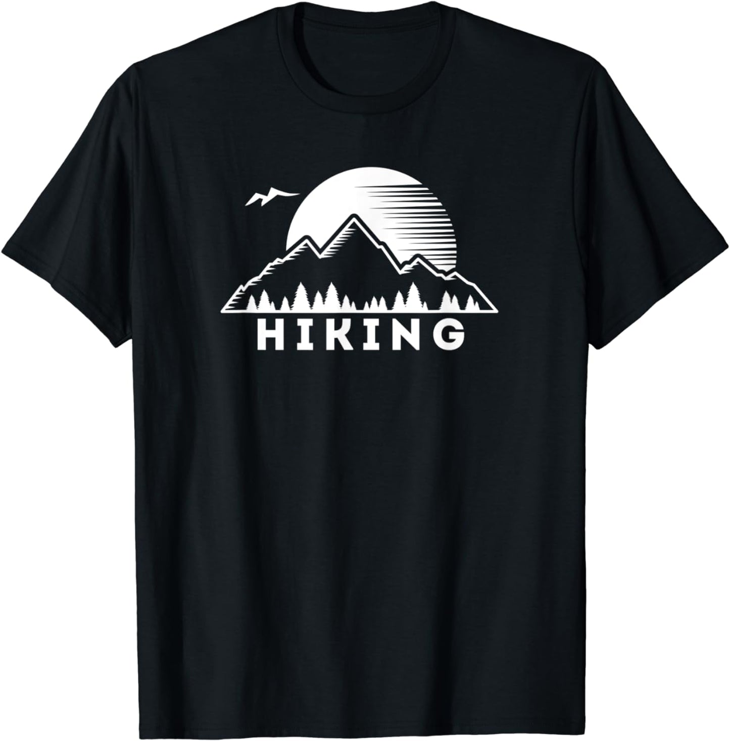 Explore Nature Hiking Landscape Sun Mountains Trees Bird T-Shirt