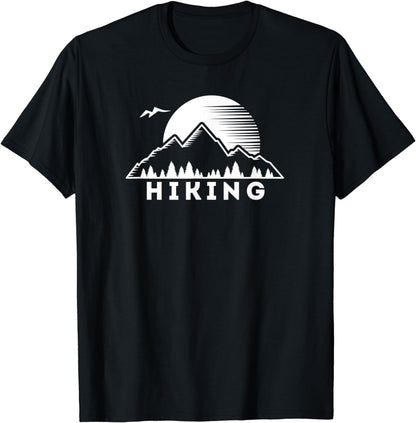 Explore Nature Hiking Landscape Sun Mountains Trees Bird T-Shirt