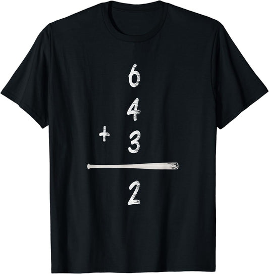 Baseball Math 6 4 3 2 Double Play Cute T Shirt Softball Game