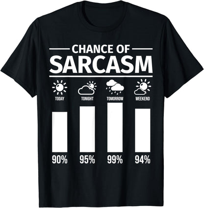 Funny Sarcastic Humor Chance Of Sarcasm Weather Men Women T-Shirt
