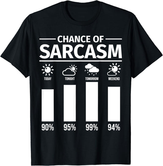 Funny Sarcastic Humor Chance Of Sarcasm Weather Men Women T-Shirt