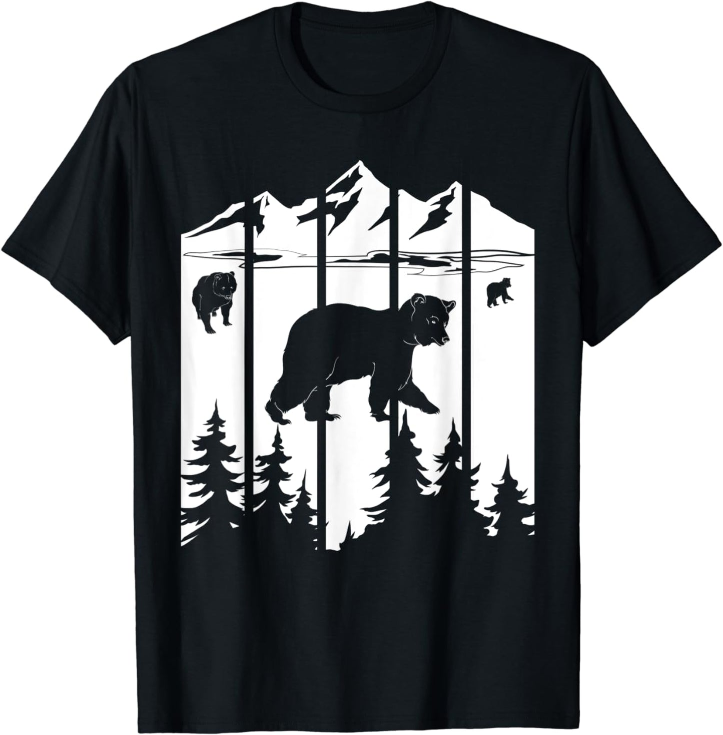 Mountains Wildlife Animal Lover Forest Nature Brown Bear T-Shirt