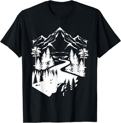 Outdoor Nature Mountains Trees Wildlife Forest Hiking T-Shirt