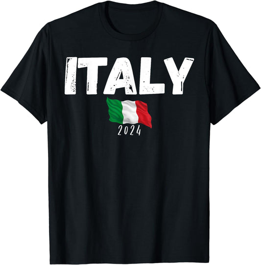 Italy Souvenir 2024 Trip Vacation Fun Matching Travel Flag T-Shirt