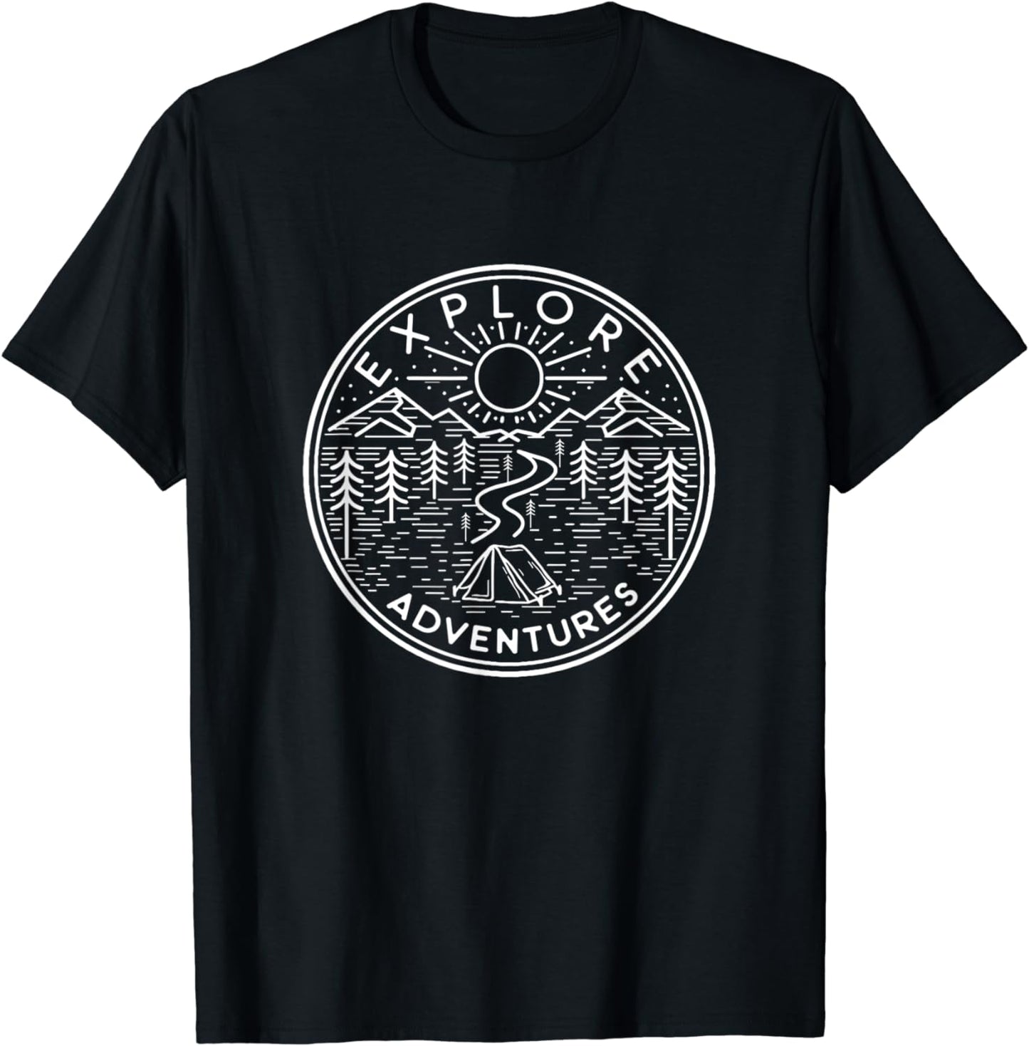 Retro Nature Landscape Explore Adventures Camper T-Shirt