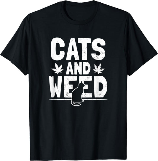 Cat Weed Design Cats And Weed Gift T-Shirt