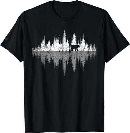 Trees Reflection Wildlife Nature Animal Bear Outdoor Forest T-Shirt