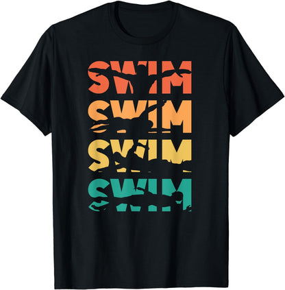 Swimming Swimmer Swim Retro Vintage T-Shirt