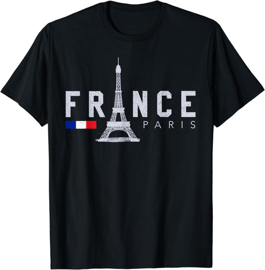 France Paris T-Shirt French Flag Eiffel Tower Souvenir Gift T-Shirt