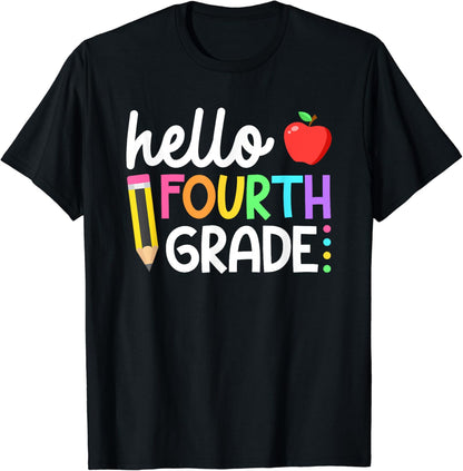 Hello Fourth Grade Team 4th Grade Back to School Teacher Kid T-Shirt