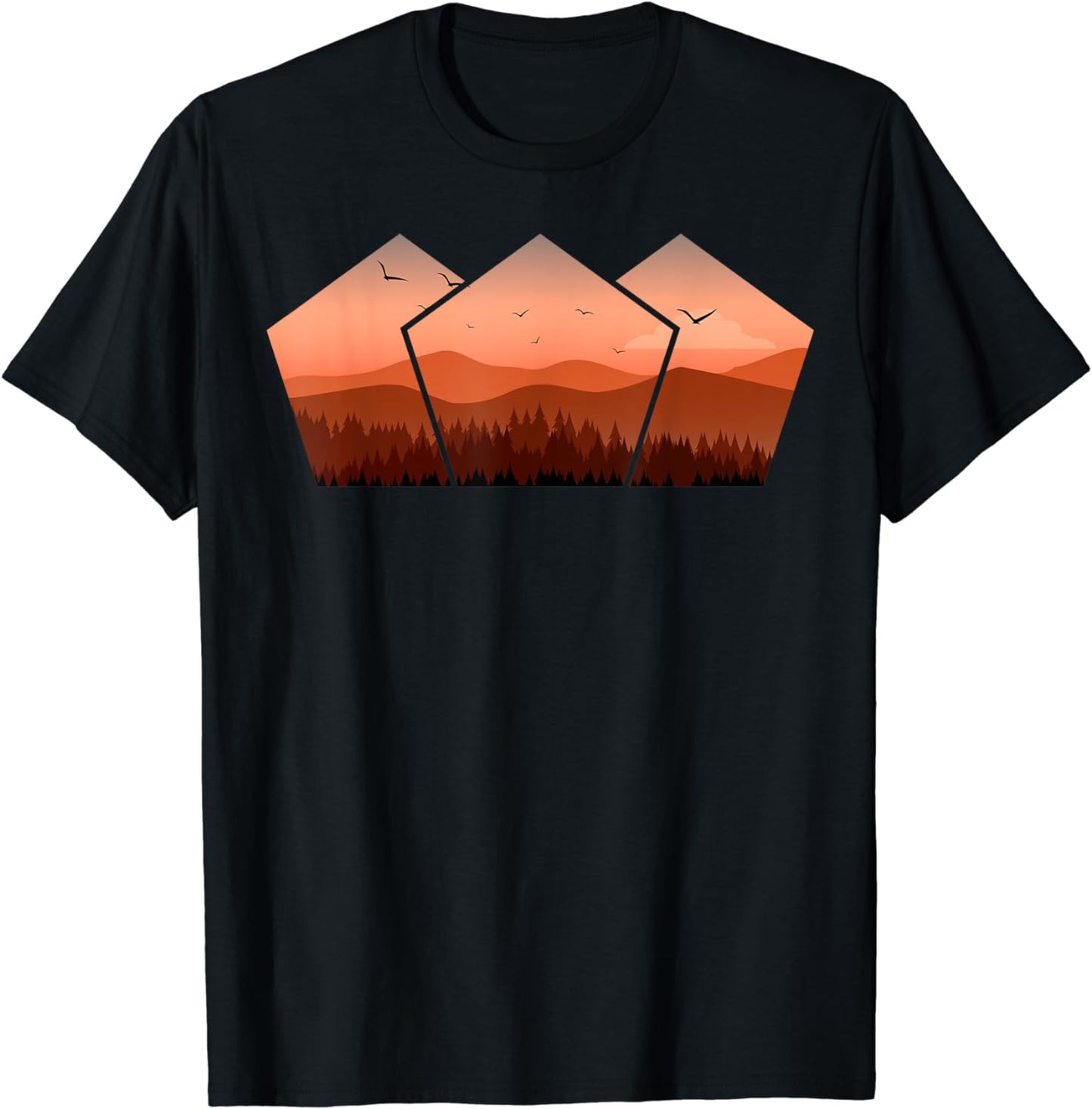 Forest Nature pentagon Minimalism T-Shirt