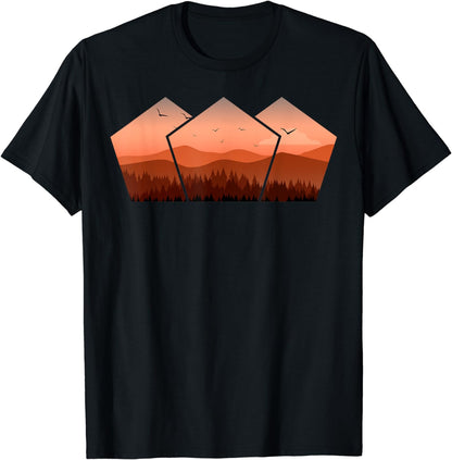 Forest Nature pentagon Minimalism T-Shirt