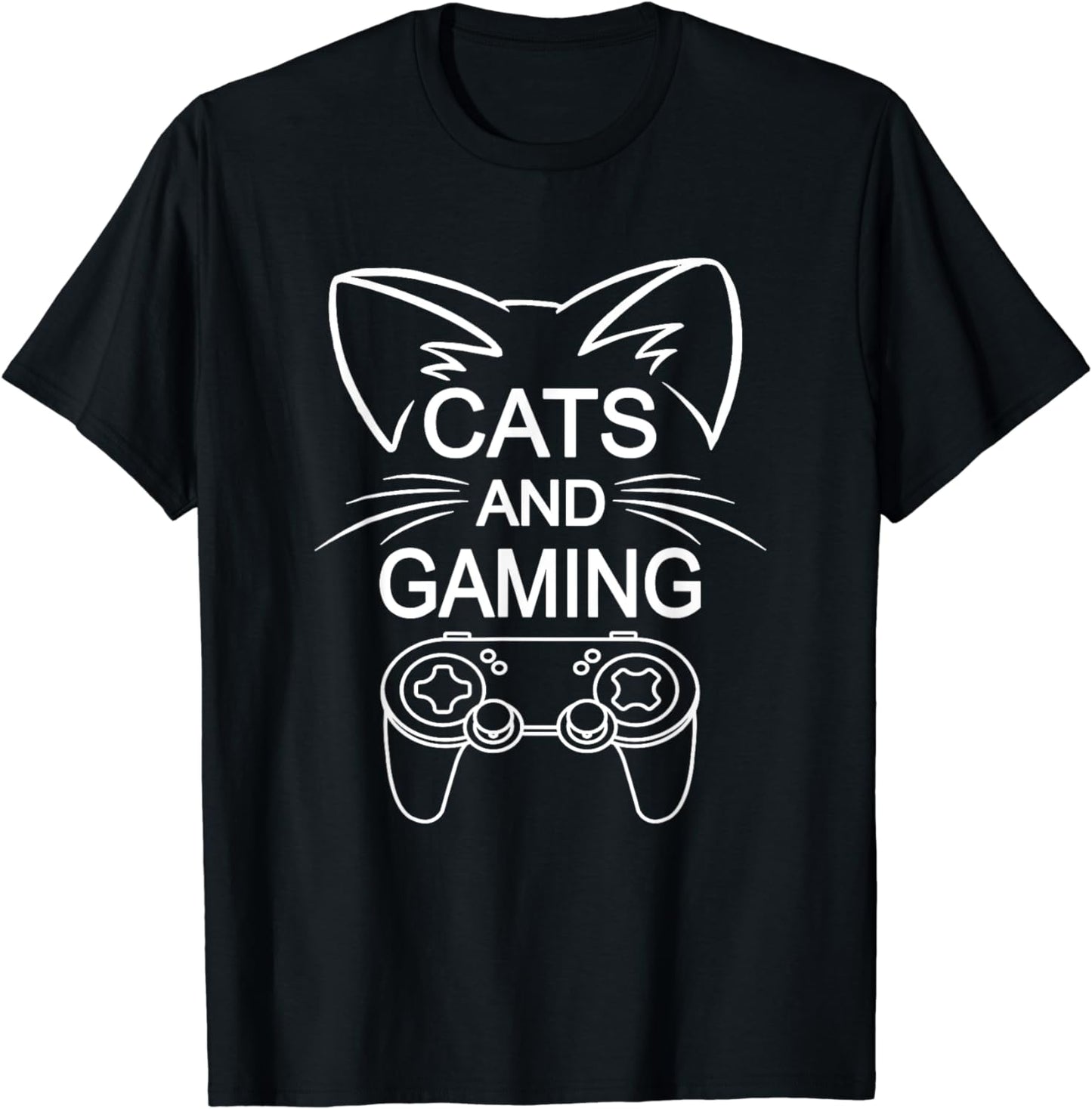 Cats And Gaming Funny Cat Lover Gaming Gift Gamer T-Shirt