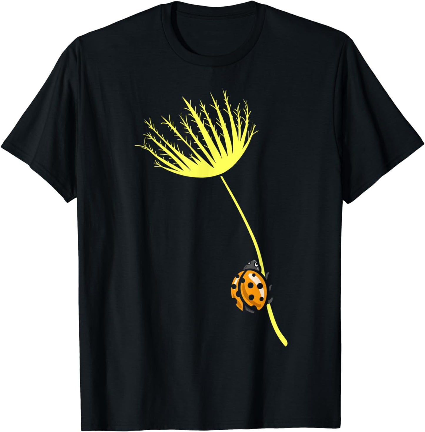Dandelion Flower Ladybug Lover Future Entomologist T-Shirt