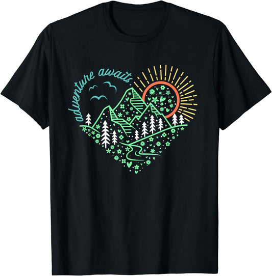 Adventure Awaits Shirt Explore More Nature Hiking Camping T-Shirt