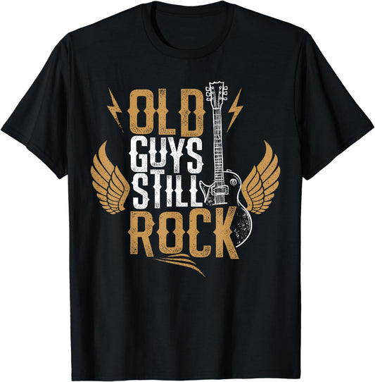 Electric Guitar Themed T-Shirt | Old Guys Still Rock T-Shirt