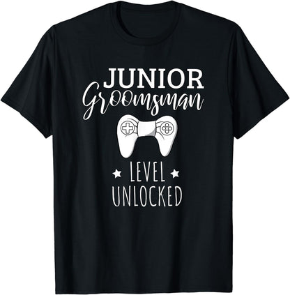 Cute Junior Groomsman Gaming Wedding Party Jr Boys Gift T-Shirt