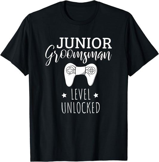 Cute Junior Groomsman Gaming Wedding Party Jr Boys Gift T-Shirt