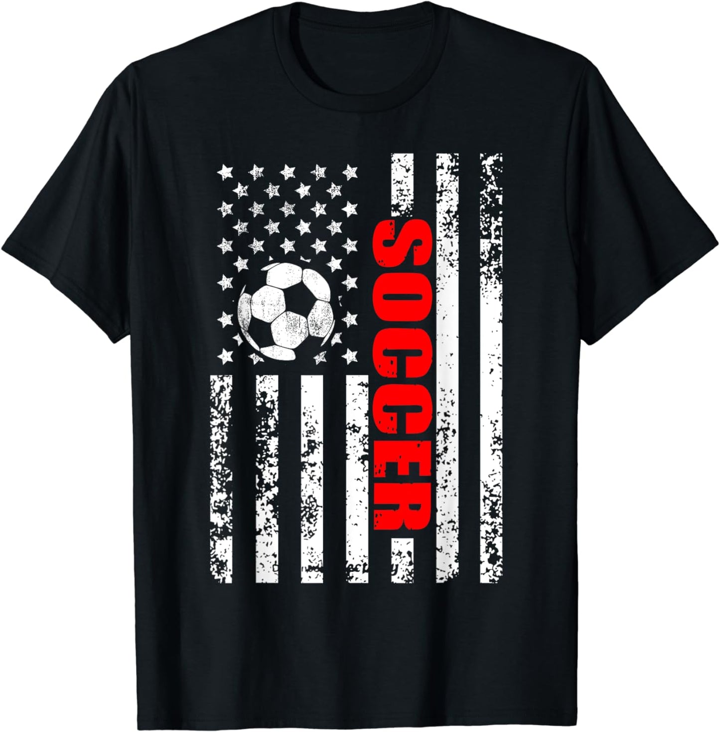 US American Flag Soccer Patriotic Soccer T-Shirt