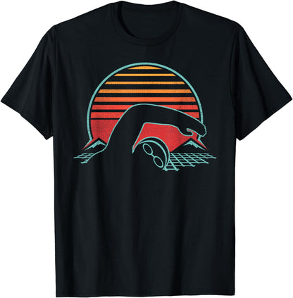 Swimming Retro Vintage 80s Style Swimmer Gift T-Shirt