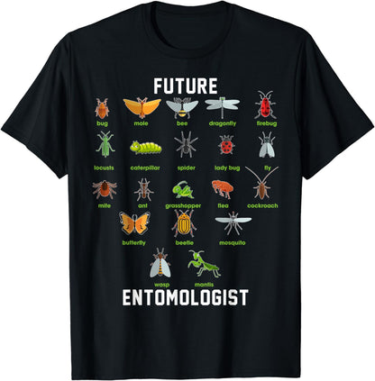 Th Future Entomologist Insect Chart Costume Types Of Bugs T-Shirt