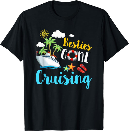 Besties Gone Cruise Matching Girls Trip Cruising Vacation T-Shirt