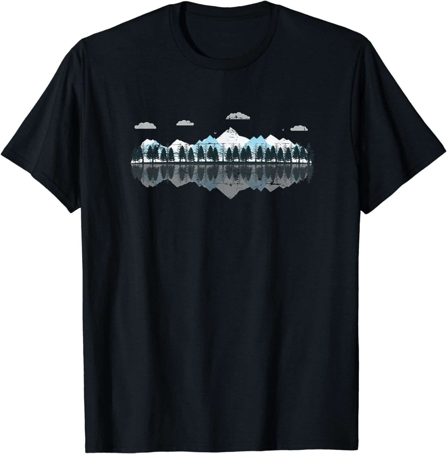 Outdoor Mountains Landscape Forest Trees Reflection Nature T-Shirt