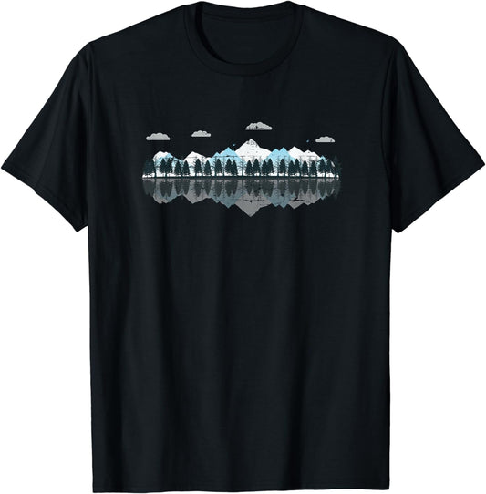 Outdoor Mountains Landscape Forest Trees Reflection Nature T-Shirt
