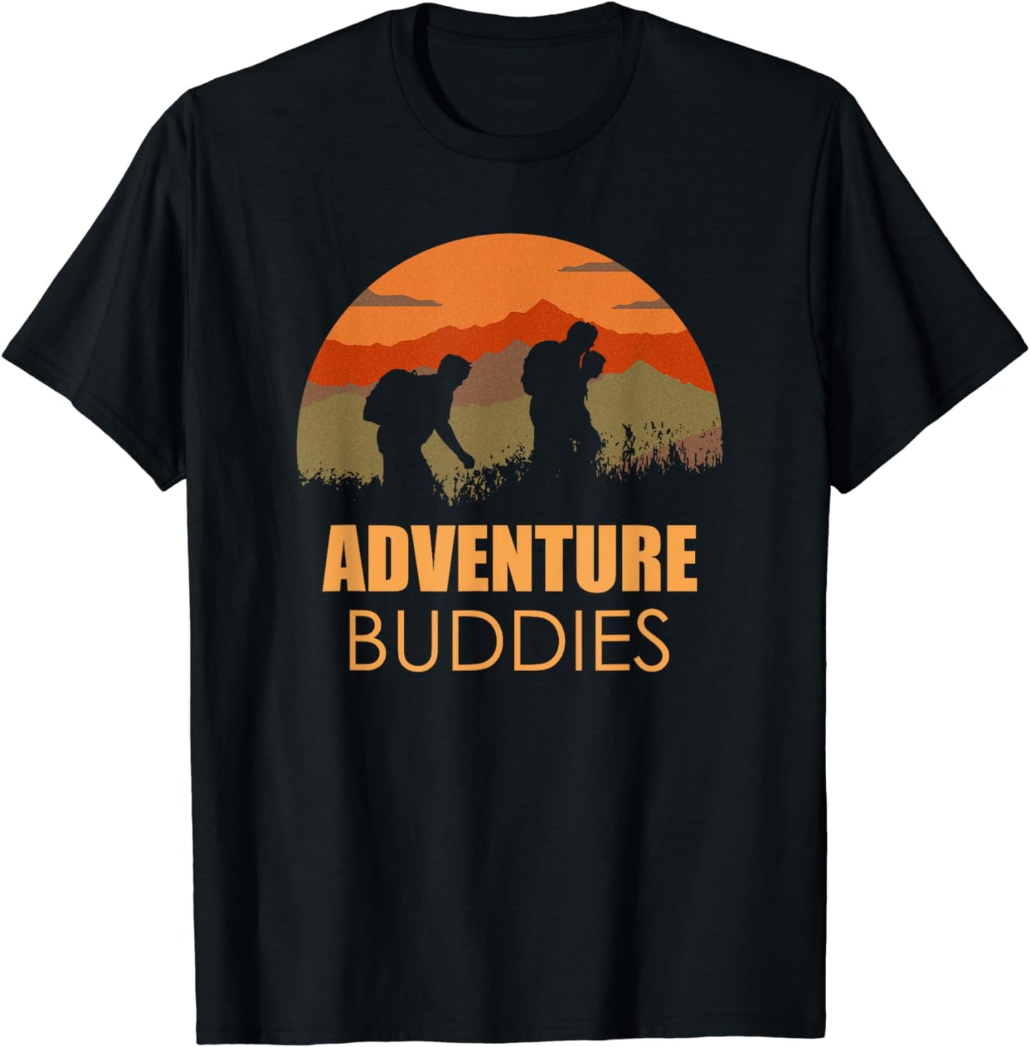 Retro Adventure Buddies Vintage Hiking Nature Design T-Shirt