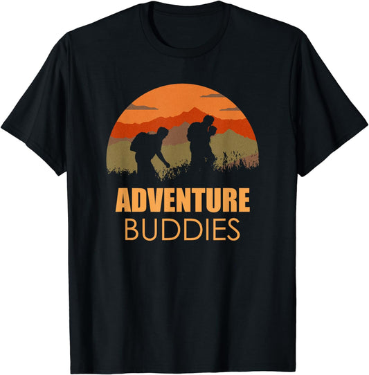 Retro Adventure Buddies Vintage Hiking Nature Design T-Shirt