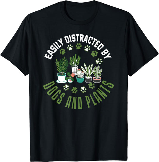 Plants and Dogs Shirt Funny Plant Lover Dog Lover Plant T-Shirt