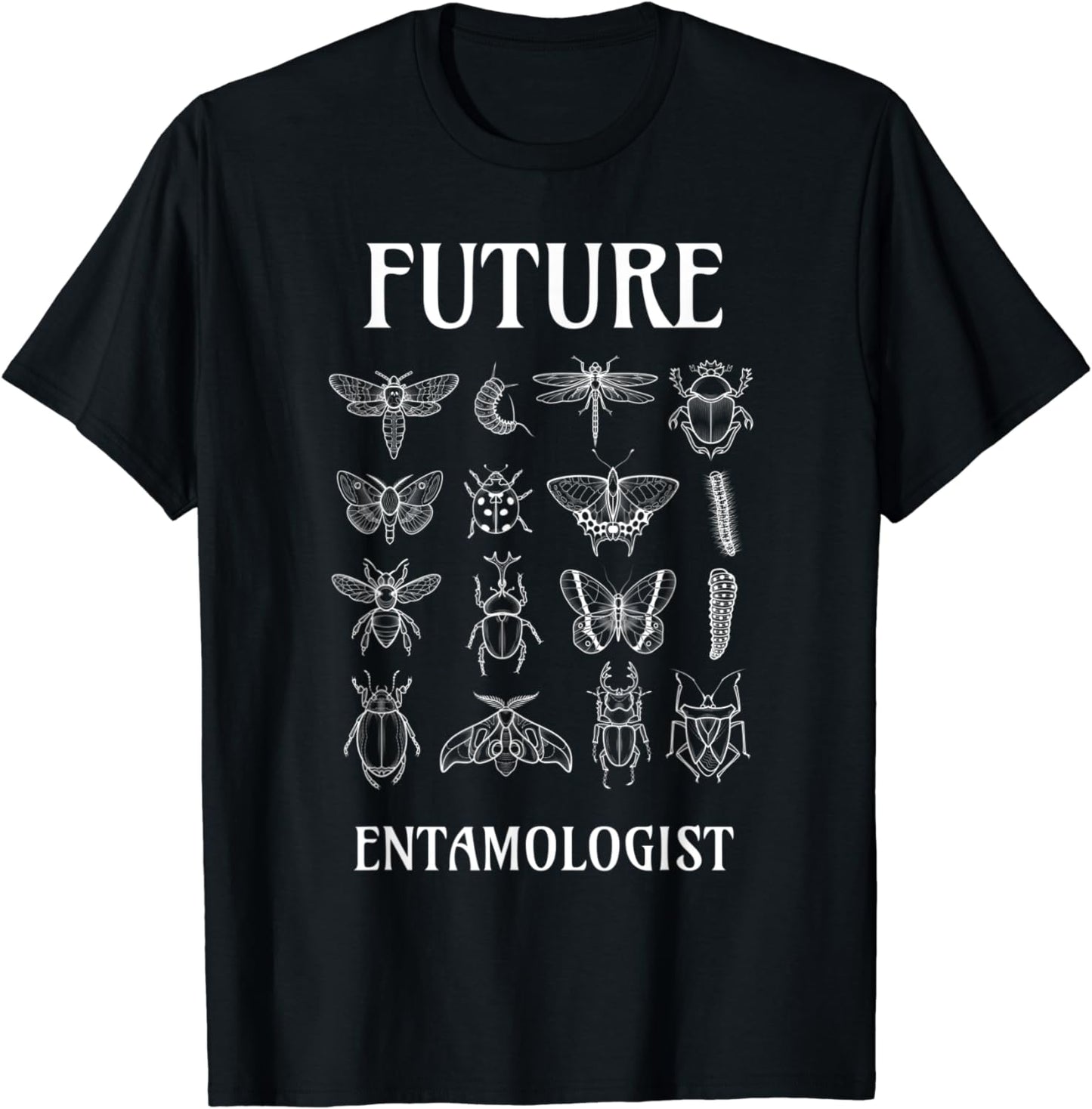 Future Entomologist Insect Chart Bug Types T-Shirt