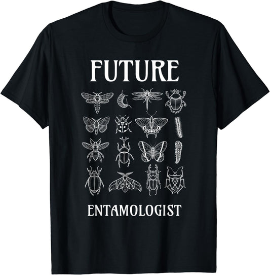 Future Entomologist Insect Chart Bug Types T-Shirt