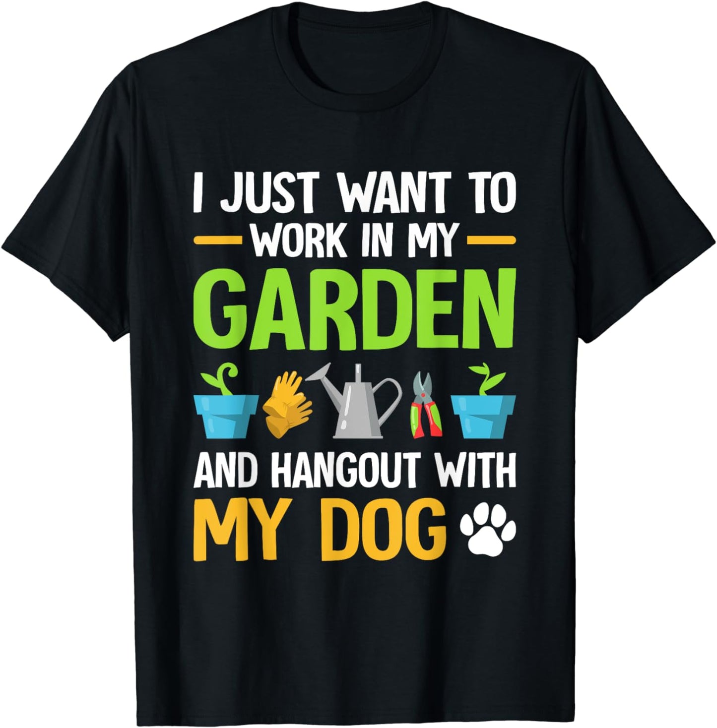 Gardening & Dog Funny Plant Lover Men Women Garden Gardener T-Shirt
