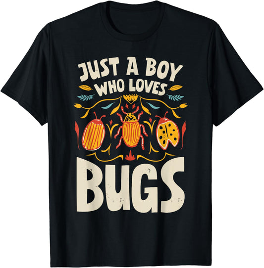 Just A Boy Who Loves Bugs Insect Collector Entomologist T-Shirt