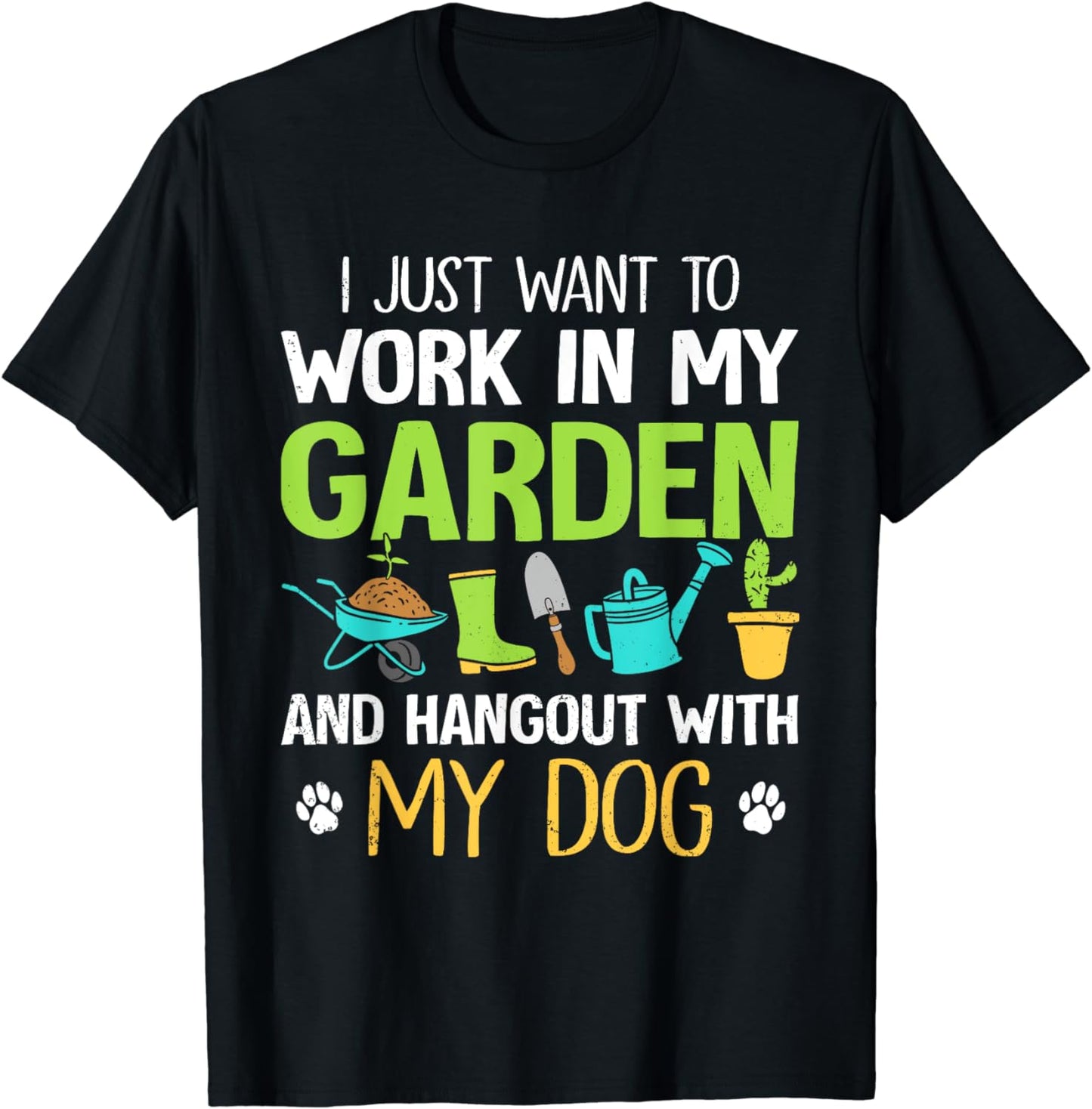 Dog & Gardening Plant Lover Garden Funny Gardener T-Shirt