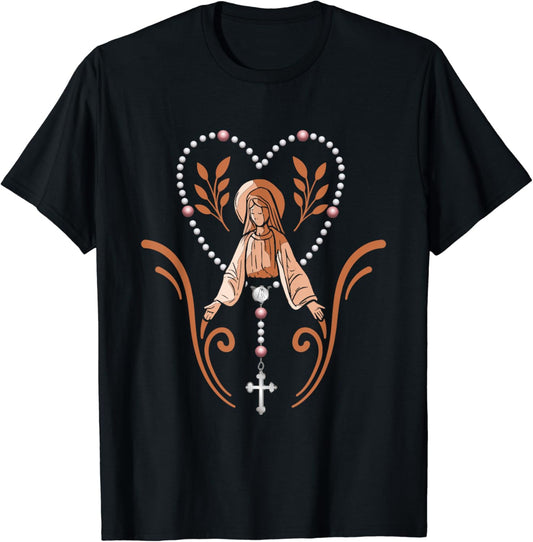 Rosary with the Virgin Mary! rosary church T-Shirt