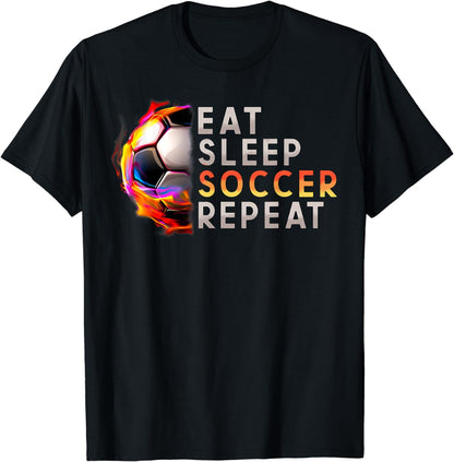 Funny Eat Sleep Soccer Repeat Soccer Player T-Shirt