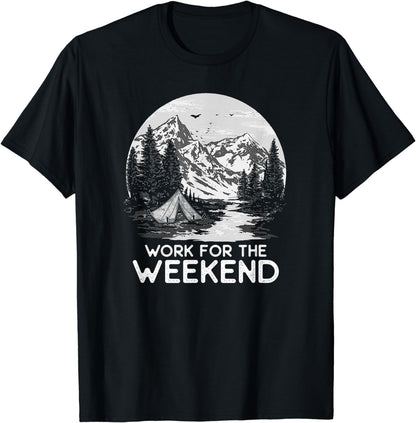 Vintage Work for the Weekend Nature Camping T-Shirt