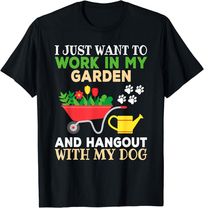 Funny Gardening Dog Lover Gardener Garden Plants T-Shirt