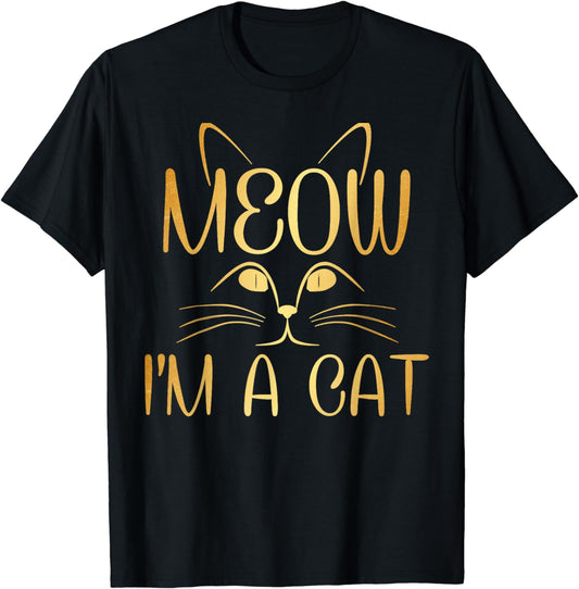 Meow I'm a Cat Gold T-Shirt Cat Lovers Pet Gift