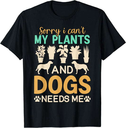 Plants And Dog Lover Gardener Gardening Shirt Funny Gift T-Shirt